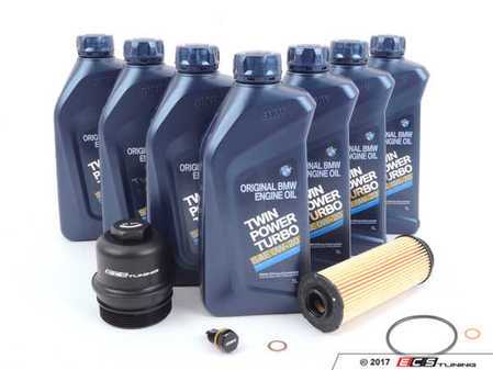 ES#3410277 - 83212365954KT1 - 0W-20 Genuine BMW Oil Change Kit - With ECS Magnetic Drain Plug And Aluminum Oil Filter Cap - Includes ECS magnetic drain plug for superior engine protection and Billet Aluminum Oil Filter Cap to prevent damaged threads or rounded heads! - Assembled By ECS - BMW