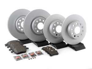 ES#3173623 - 272ecobrksrvcKT -  Economy Ceramic Front & Rear Brake Service Kit (312x25 / 272x10) - Coated Meyle Rotors and ECS DD23 Ceramic Brake pads - Only the essentials to perform a brake service - Assembled By ECS - Volkswagen