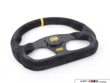 ES#3192158 - OD/1990 - Super Quadro Racing Steering Wheel - Black/Yellow Suede - Universal sport steering wheel with a 320mm diameter. - OMP - BMW