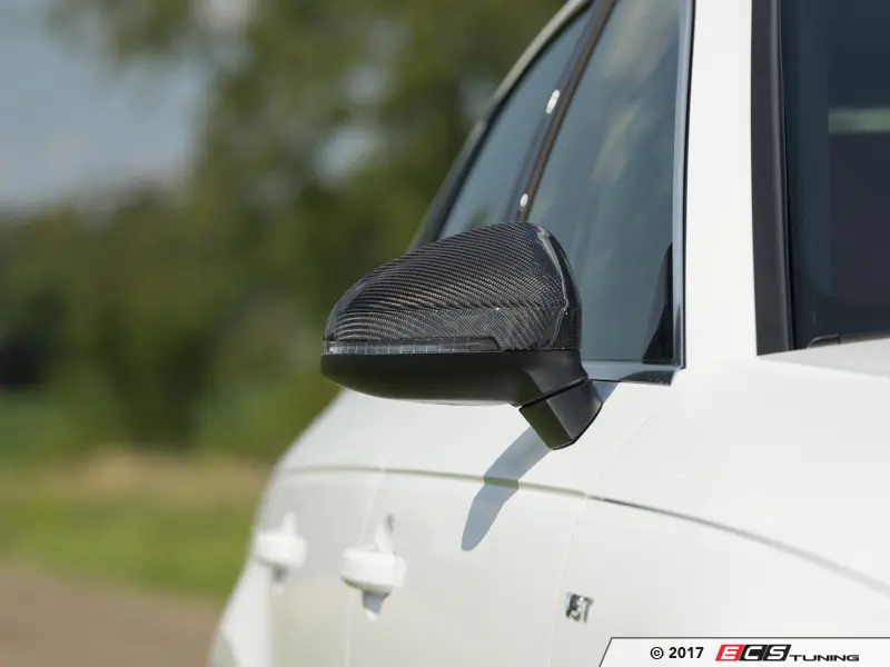 2X Carbon Fiber Mirror Cover Caps For Audi B9 A4/S4 & A5/S5/RS5 (2017+) W/ Side Assist