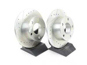 ES#3155110 - EBR429XPR - Rear Cross-Drilled and Slotted Evolution Rotors - Pair (245x10) - Zinc coated performance rotors - Power Stop - Volkswagen