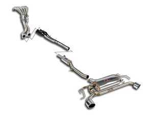 ES#3426553 - 887810 - MK4 R32 2.5" Complete Exhaust System - Street Performance Pack (no converter) - Stainless steel resonated complete exhaust system with round, 4" polished tips - Supersprint - Volkswagen