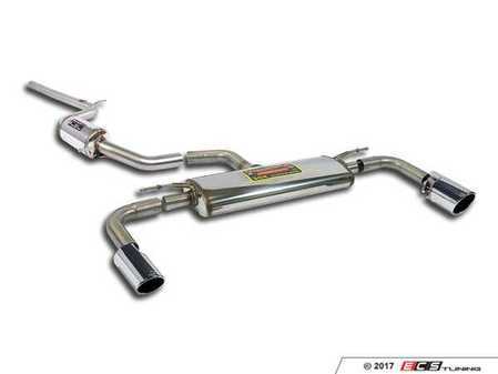 ES#3130746 - 7729KT4 - 2.75" Cat-back System - Resonated - Stainless steel resonated cat-back with round, 100mm polished tips - Supersprint - Volkswagen