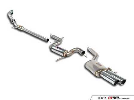 ES#3426635 - 914510 - Turbo Back Exhaust System - Street Performance Pack - Stainless steel 2.75" downpipe and 2.5" resonated cat-back with round, 3" polished tips - Supersprint - Volkswagen