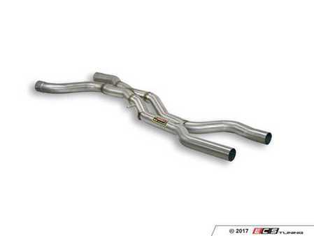 ES#3055940 - 242313 - 2.75" Center X-Pipe - Oversized stainless steel midpipes that delete the center resonator of the exhaust system - Supersprint - Volkswagen Porsche