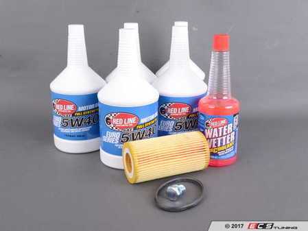 ES#3426654 - 20TPRMOIL2KT -  Oil Service Kit - Premium - Includes Redline oil, filter, and drain plug - Assembled By ECS - Audi Volkswagen