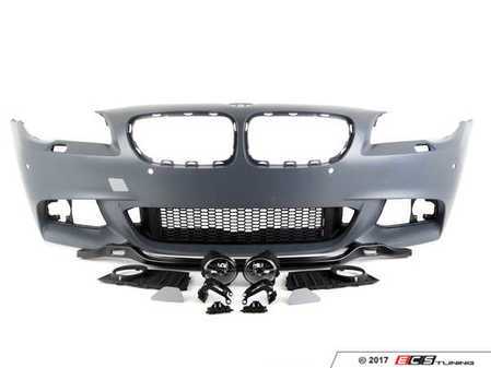 ES#3410420 - F10MTFT-PDC - M Sport Style Front Bumper - Add the more aggressive front bumper from the M Sport package - ECS - BMW