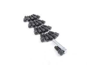 ES#3420206 - LB14x15BM - Conical Seat Tuner Spline Bolt Set - Medium Length - Black - Full set of black tuner style, socket-specific lug bolts. 14x1.5x32mm - Rohana Wheels - Audi BMW Volkswagen