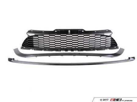 ES#3246096 - 51130442011KT1 - JCW Grille Set - Gloss Black - (NO LONGER AVAILABLE) - Gloss finish upper and lower trim with matte finish center grille, Not for sport Aero bumper ( S7ARA ). - Genuine MINI - 