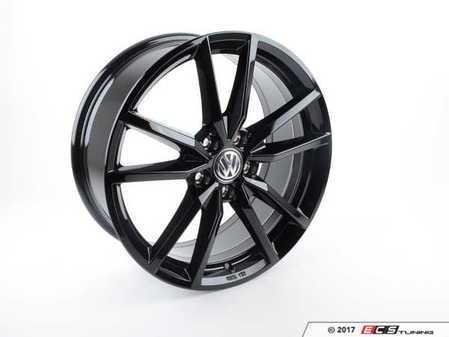 ES#3196239 - 5G0071498AAX1 - 18" Pretoria Wheel - Priced Each - 18"x7.5", ET51, 5x112 - Gloss Black - Genuine Volkswagen Audi - Volkswagen