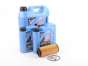 ES#3426572 - E7035DOILAMlmKT - Liqui Moly High Tech 5w-30 Oil Change Kit - Everything you need for a comprehensive oil service, including Liqui Moly High Tech 5w-30, Hengst filter with new drain plug - Assembled By ECS - BMW
