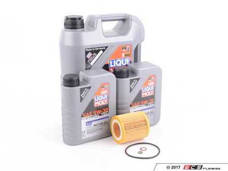 ES#3424302 - N54OCIlmKT2 - Liqui Moly Special Tec LL Oil Change Kit / Inspection I - Includes seven quarts of Liqui Moly Special Tec LL 5w-30 synthetic engine oil, Hengst oil filter and new drain plug - Assembled By ECS - BMW