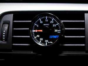 ES#3437269 - 022987TMS01A-05K - Turner Motorsport Boost Gauge with Vent Pod - Blue & White - (NO LONGER AVAILABLE) - Designed to fit perfectly in your center vent to monitor boost levels - Turner Motorsport - 