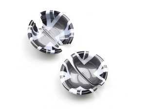 ES#4487686 - IP157 - MINI Cooper F55 F56 F57 Door Pull Caps - Black Jack - Add some style and design to the interior door cups - ECS - MINI