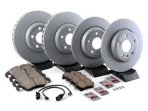 ES#3184309 - 8K0615301AKT23 - Front & Rear Premium Brake Service Kit - Featuring Zimmermann rotors and ECS DD23 Daily Driver pads - Assembled By ECS - Audi