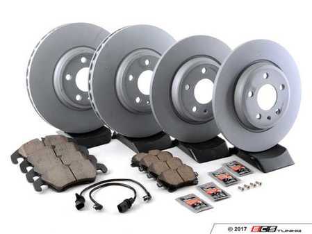 ES#3184309 - 8K0615301AKT23 - Front & Rear Premium Brake Service Kit - Featuring Zimmermann rotors and ECS DD23 Daily Driver pads - Assembled By ECS - Audi