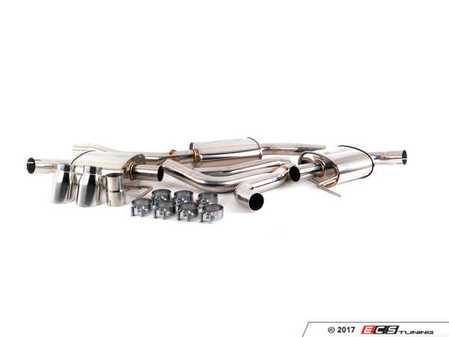 ES#2848070 - CTSEXHCB0013 - Cat-Back Exhaust System - Dual Exit Single Tips  - 2.5" stainless steel with dual 3" polished stainless tips - CTS - Audi