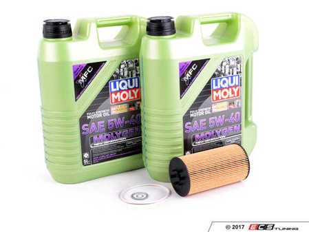 ES#3439023 - molygenKT2 - Liqui Moly MolyGen - Premium Oil Service Kit - Includes Hengst oil filter and Liqui Moly 5w-40 oil with MolyGen technology - Assembled By ECS - Audi Volkswagen