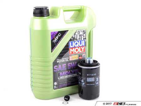 ES#3439008 - 20TPRMOILMGKT -  Liqui Moly MolyGen - Oil Service Kit - With Magnetic Drain Plug - Includes Hengst filter, magnetic drain plug, and Liqui Moly oil with MolyGen technology - Assembled By ECS - Audi Volkswagen
