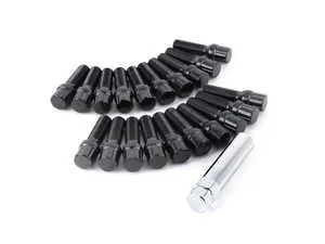 Conical Seat Tuner Spline Bolt Set - Long Length - Black