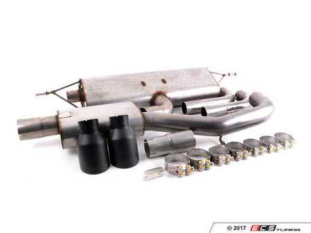 ES#2827599 - SSXAU484 - Cat-Back Exhaust System - Resonated - 3" stainless steel with dual GT100 black Cerakote tips - Milltek Sport - Audi