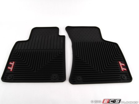 ES#3907 - ZAW179003ABLK - All Weather Rubber Floor Mat Set - Black - (NO LONGER AVAILABLE) - Featuring the 'TT' logo, includes set of two front mats - Genuine Volkswagen Audi - 