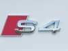 ES#430756 - 8D0853737G2ZZ - "S4" Emblem - Red / Chrome - Stick-on badge that can be placed on almost any flat surface - Genuine Volkswagen Audi - Audi