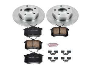 ES#3159678 - KOE585 - Autospecialty Daily Driver Brake Service Kit - Rear - Stock replacement brake kit with hardware, featuring OE replacement brake rotors and high performance Evolution ceramic pads - Power Stop - Volkswagen