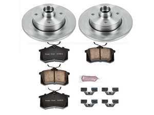 ES#3158988 - KOE369 - Autospecialty Daily Driver Brake Service Kit - Rear (226x10) - Stock replacement brake kit with hardware, featuring OE replacement brake rotors and high performance Evolution ceramic pads - Power Stop - Volkswagen