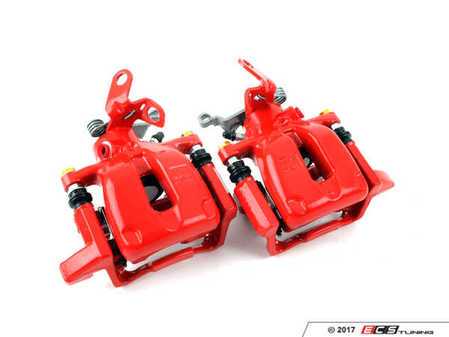 ES#3160799 - S2976 - Remanufactured Rear Brake Calipers - Pair - Restore braking performance with bright red powdercoated parts - Power Stop - Volkswagen