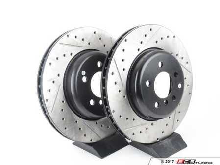ES#3033086 - 34116775277CDS - Cross-Drilled & Slotted Brake Rotors - Front  - This design removes performance robbing outgas and material dust caused by braking - StopTech - BMW