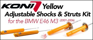 BMW E46 M3 Koni Yellow Adjustable Shocks & Struts