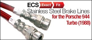 Porsche 944 Turbo 1988 ECS Stainless Steel Brake Lines
