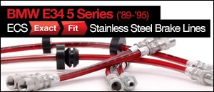 BMW E34 5 Series Exact-Fit Stainless Steel Brake Lines