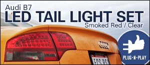 Audi B7 LED Tail lights - Smoked Red / Clear