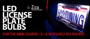 MINI R50 R52 R53 R56 R57 Ziza LED License Plate Bulbs