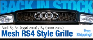 Audi B5 A4/S4 Black Mesh European RS4 Grille