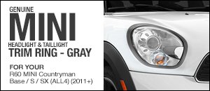 R60 MINI Headlight & Taillight Trim Ring - Gray