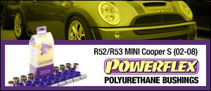 Powerflex Polyurethane Bushings - R52/R53 Cooper S
