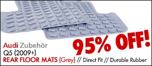 Audi Zubeh&ouml;r Q5 Rear Rubber Floor Mats