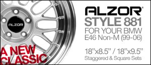 Alzor Style 881 Wheel Sets - BMW E46 Non-M