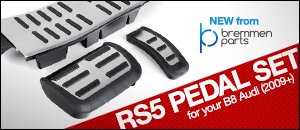 RS5 Brushed Aluminum Pedal Set from Bremmen