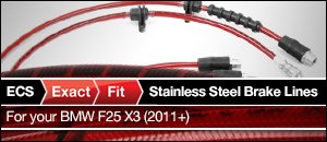 ECS Exact Fit Stainless Steel Brake Lines - BMW F25 X3