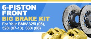 Front 6 Piston Big Brake Kit for BMW 325i/328i/330i