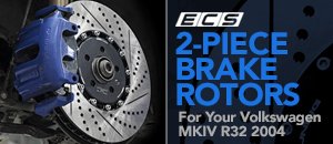 ECS 2-Piece Front Brake Rotors for VW MKIV R32