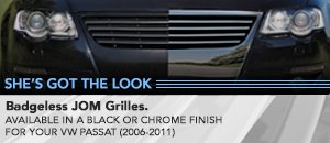VW B6 Passat Badgeless Grille Kits