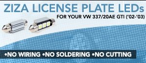 ZIZA License Plate LEDs - VW 337/20AE GTI
