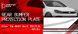 VW MKVI Golf Rear Bumper Protection Plate