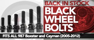Porsche 987 Boxster/Cayman Black Wheel Bolts
