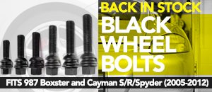 Porsche 987 Boxster/Cayman S/R/Spyder Black Wheel Bolts
